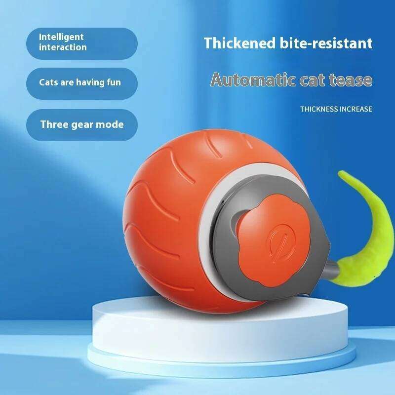 Interactive Toys Automatic Rolling Ball Faux Tail Rechargeable Smart Pet Electric Toy Dog Cat Training Imitate Mouse