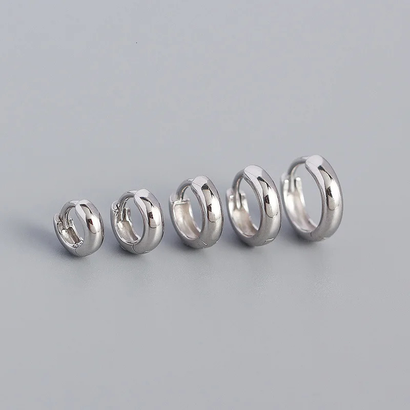 WANTME 925 Sterling Silver Minimalism Punk Rock Wide Hoop Earrings for Women Men Fashion Gothic Bohe Huggie Ear Buckle Jewelry 260323