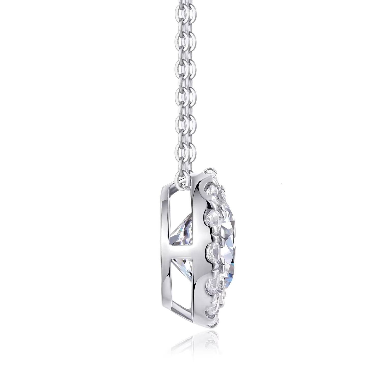 Luxury 925 Sterling Silver Jewelry VVS Moissanite Iced Out Pendant Necklace