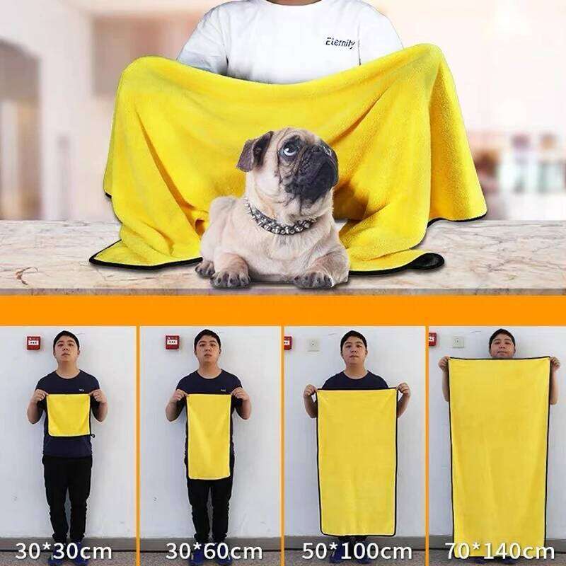 Quick-drying Dog and Cat Soft Fiber Towels Water-absorbent Bath Convenient Shop Cleaning Towel Pet Supplies