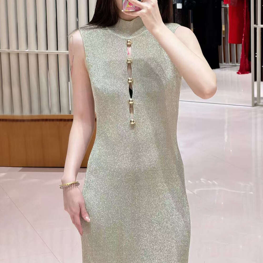 2026 Autumn/Winter New Designer Women's Fashion Half High Collar Slimming S18 Sleeveless Long Elegant Dress