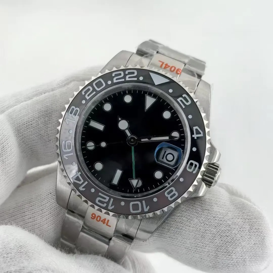 Super U1 ST9 Men's Watch Stainless Black and Gun Color Ceramic Bezel Luxury Mechanical Automatic Movement sapphire glass Men Watches Wristwatches