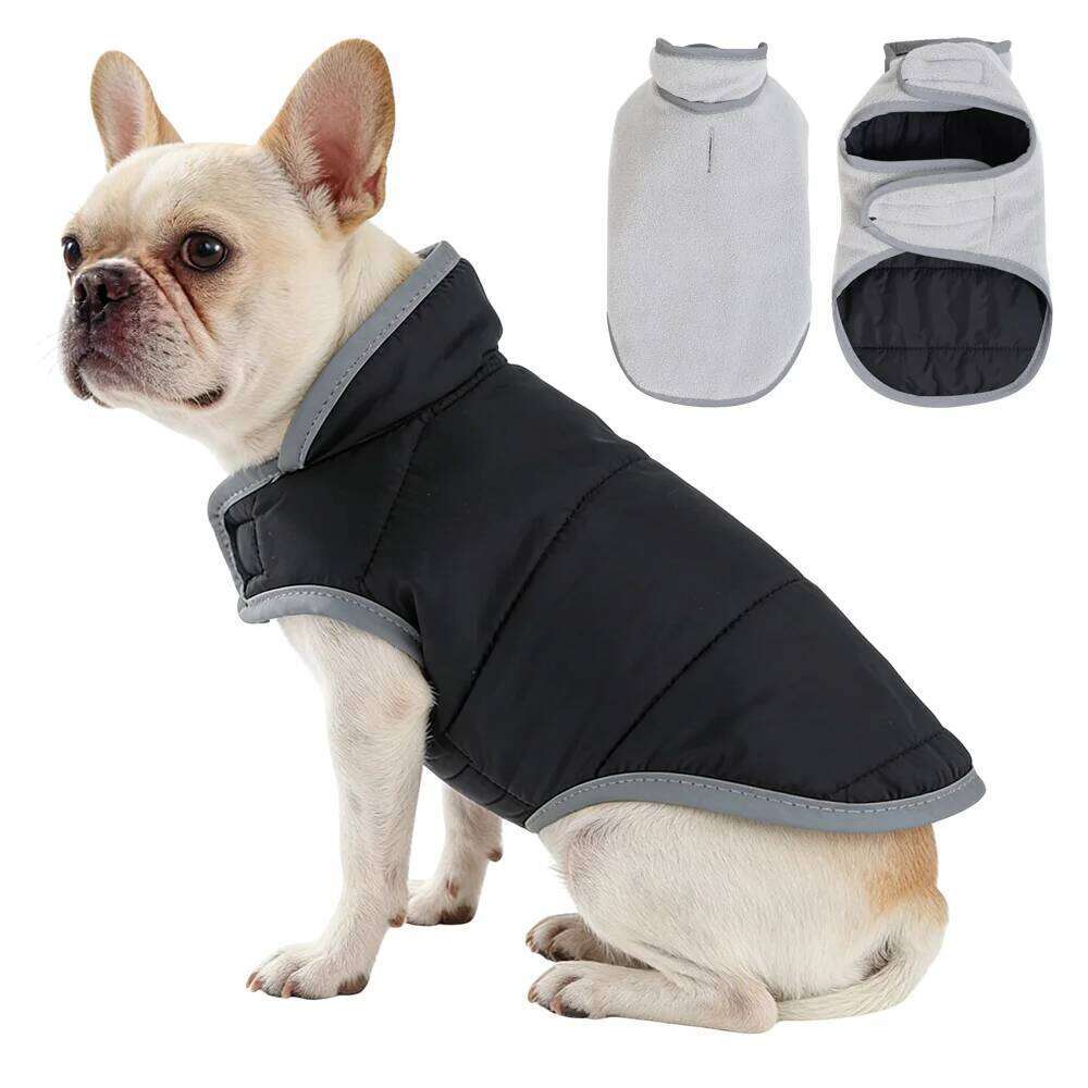 Winter Pet Clothes For Small Medium Dogs Cat Reflective Dog Jacket Coat Warm Fleece Puppy Clothing Chihuahua Bulldog Outfits