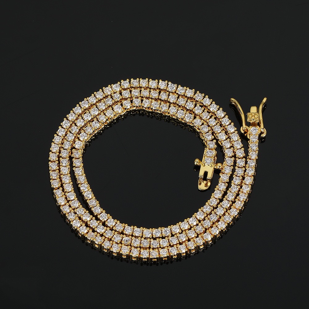 Hot-selling Pass Tester 2mm Iced Luxury Diamond Tennis S925 Silicon Chain Necklace and Bracelet GRA