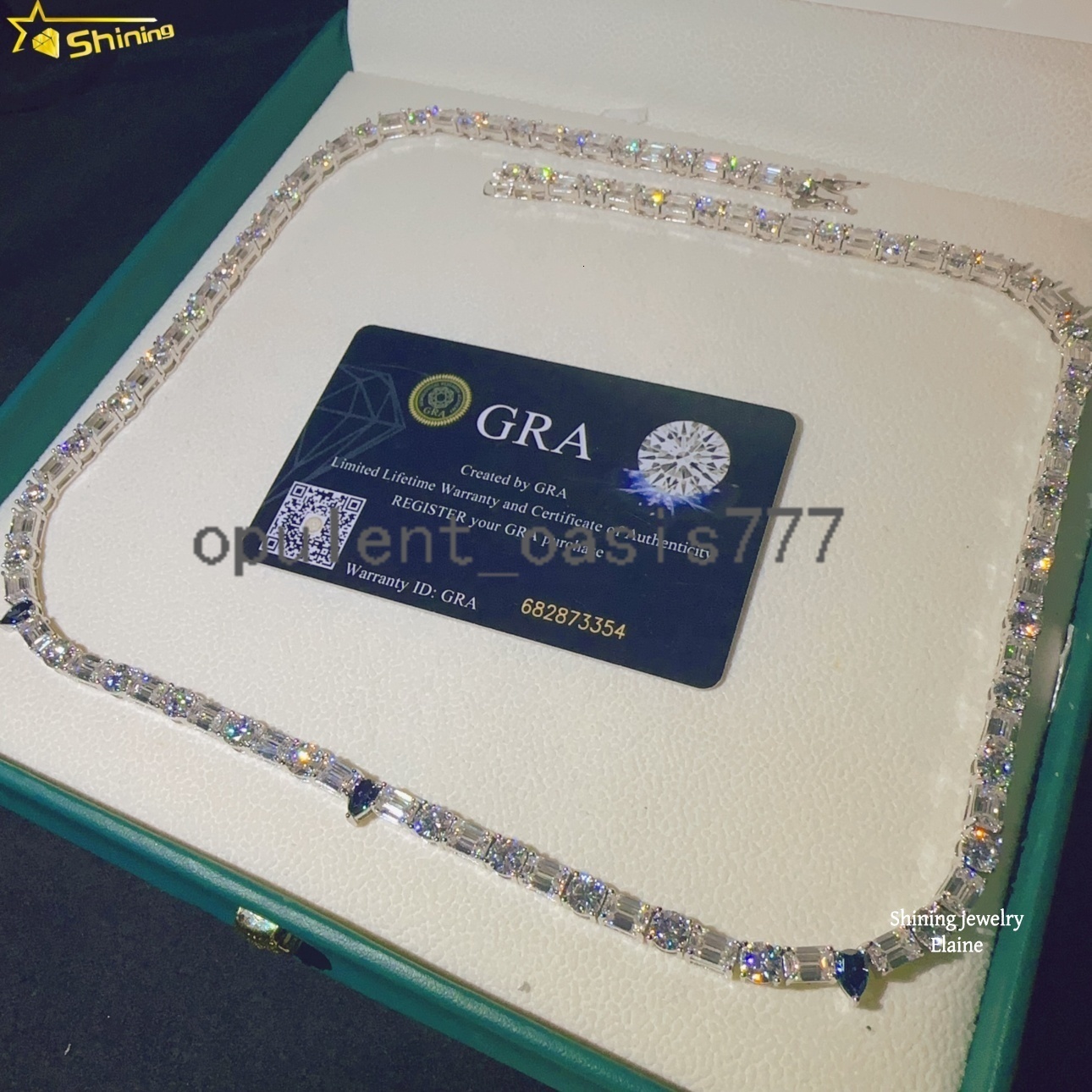 High Quality Fashion High Quality Hip Hop Iced Out Fine Custom Diamond 5MM 925 Sterling Silver Moissanite Tennis Chain Necklace