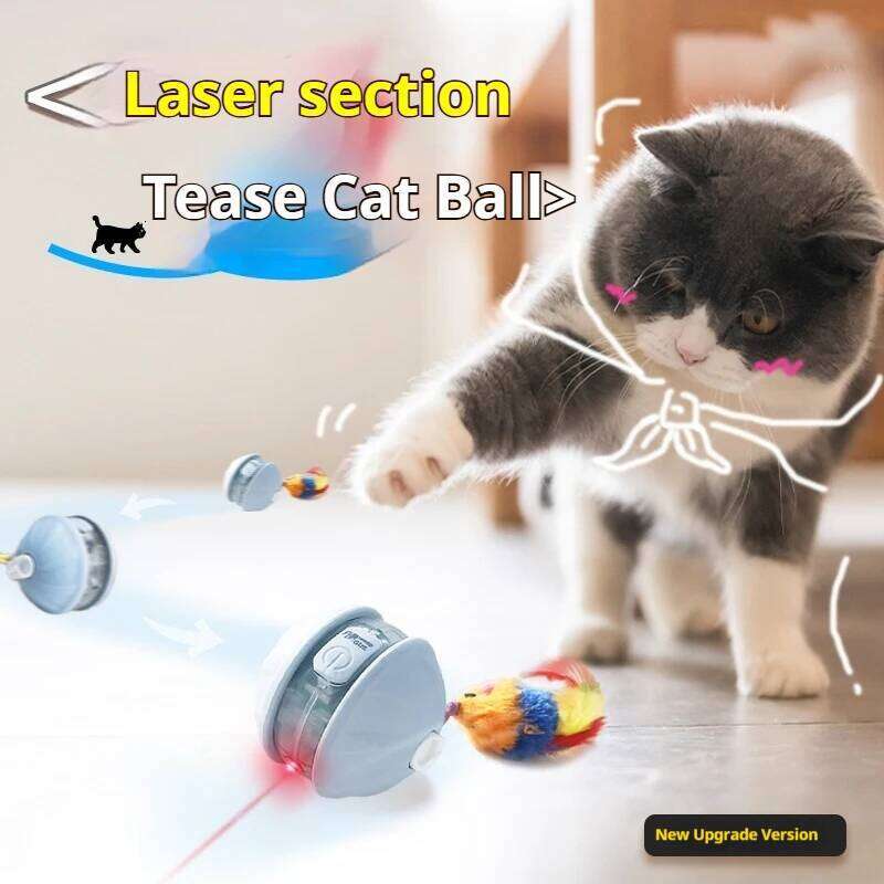 Upgraded Interactive Toys Infrared Automatic Rolling Ball Tail Rechargeable Smart Pet Toy Cat Training Imitate Mouse
