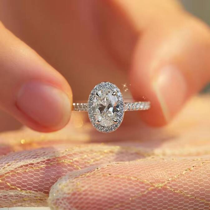 1CT Wedding Engagement S925 Sterling Silver Moissanite Diamond Rings GRA Certified Moissanite Ring