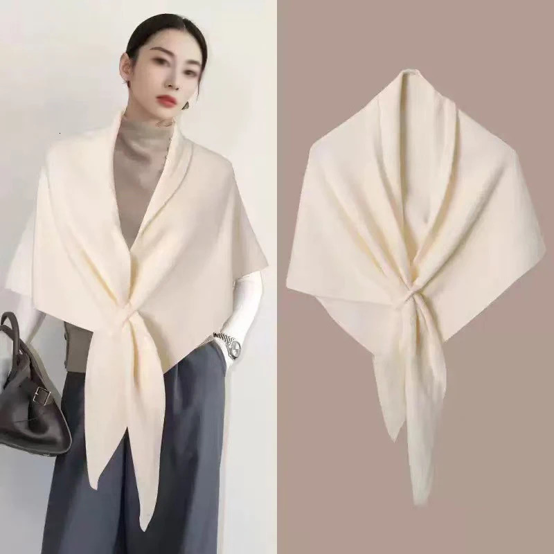 Version Womens Neck Wrap Autumn Winter Thickened Warm Shoulder Shawl Female Triangular Knitted Scarf 260325