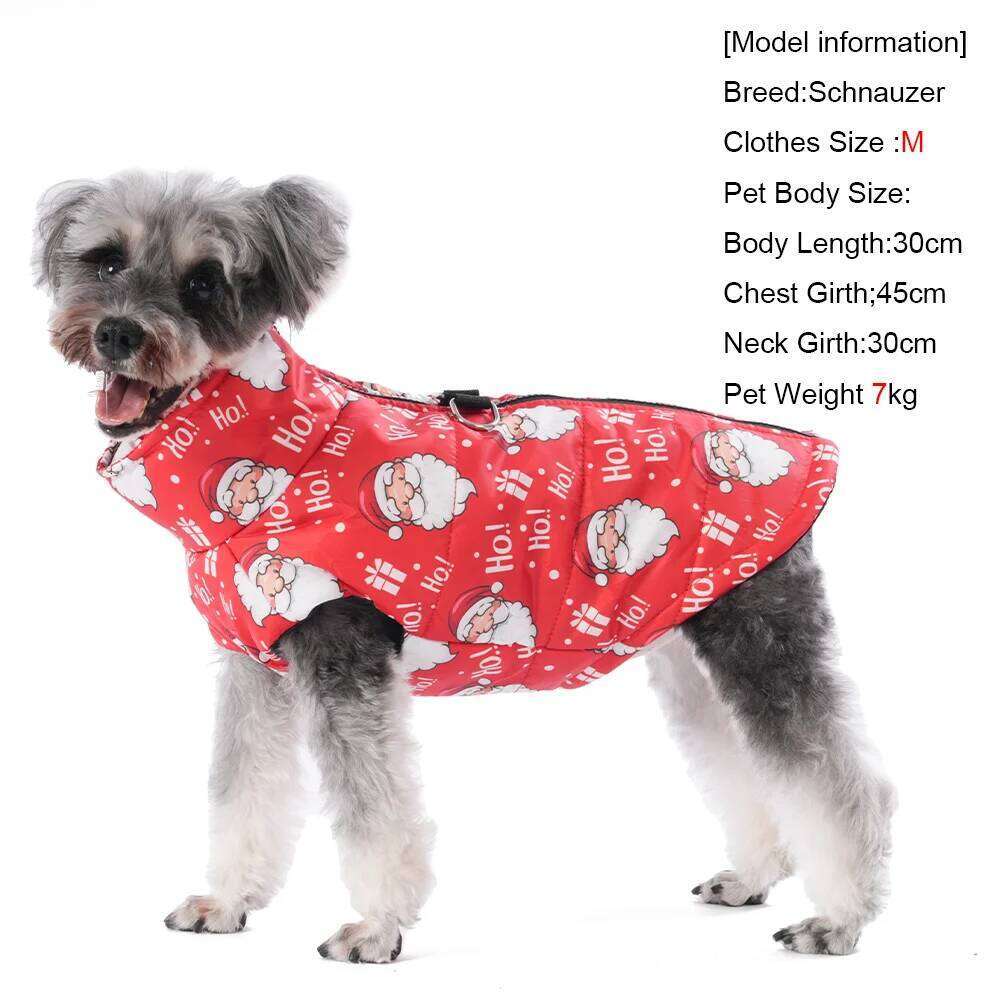 Santa Claus Pet Dog Jacket Coat For Small Medium Dogs Cats Winter Warm Fleece with Zipper Chihuahua Bulldog Clothing