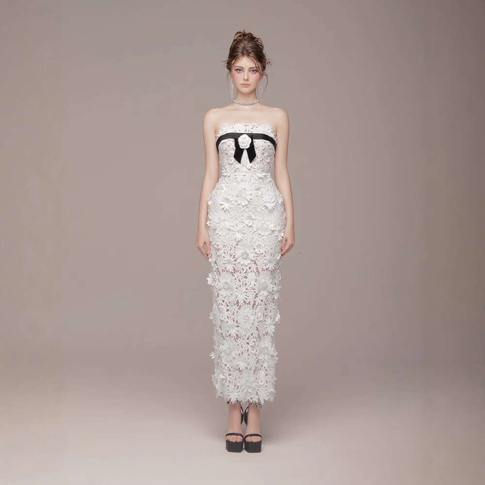 Women's Clothing 2026 Summer New Camellia Fresh Strapless Slim-Fit Dress 2059 Qipao Hanfu Silk