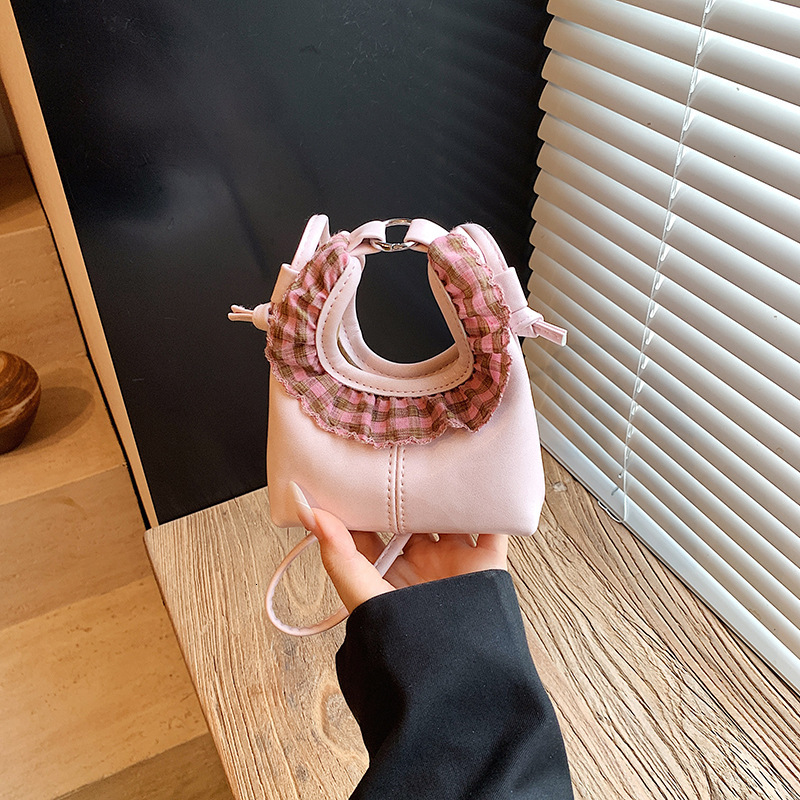 Free Shipping High Value Mini Bucket Bag for Women Braided Handle Crossbody Purse Versatile Small Handbag