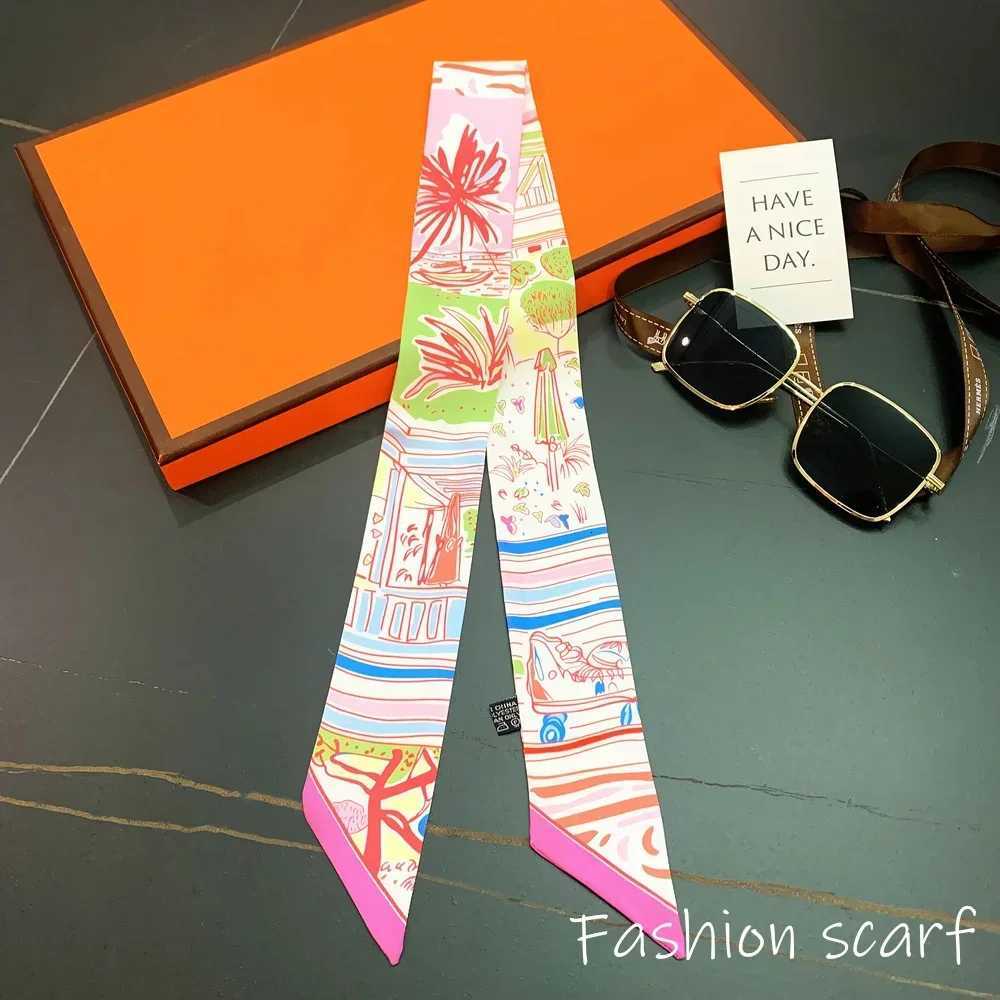 Korean Versatile Chain Tassel High Quality Mberry Silk Twill Silk Ribbon Wrapping and Binding Bag Handle Ribbon Small Scarf X260328