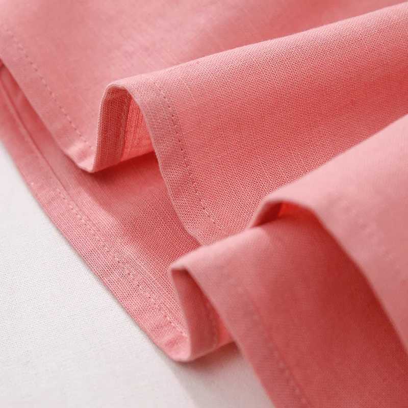 Summer Girls Soft Linen Ruffle Dress 2026 New Childrens Puff Sleeve Casual Loose Cotton And Linen Gather Dresses TZ255T260330
