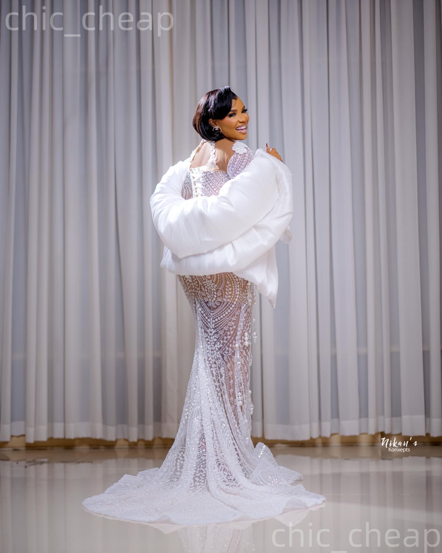 2k26 Ivory Prom Dress 2026 Mermaid Rhinestones Pearls Illusion Evening Dress Sequined Birthday Formal Women Pageant Dinner Party Gowns Dresses ZJ088