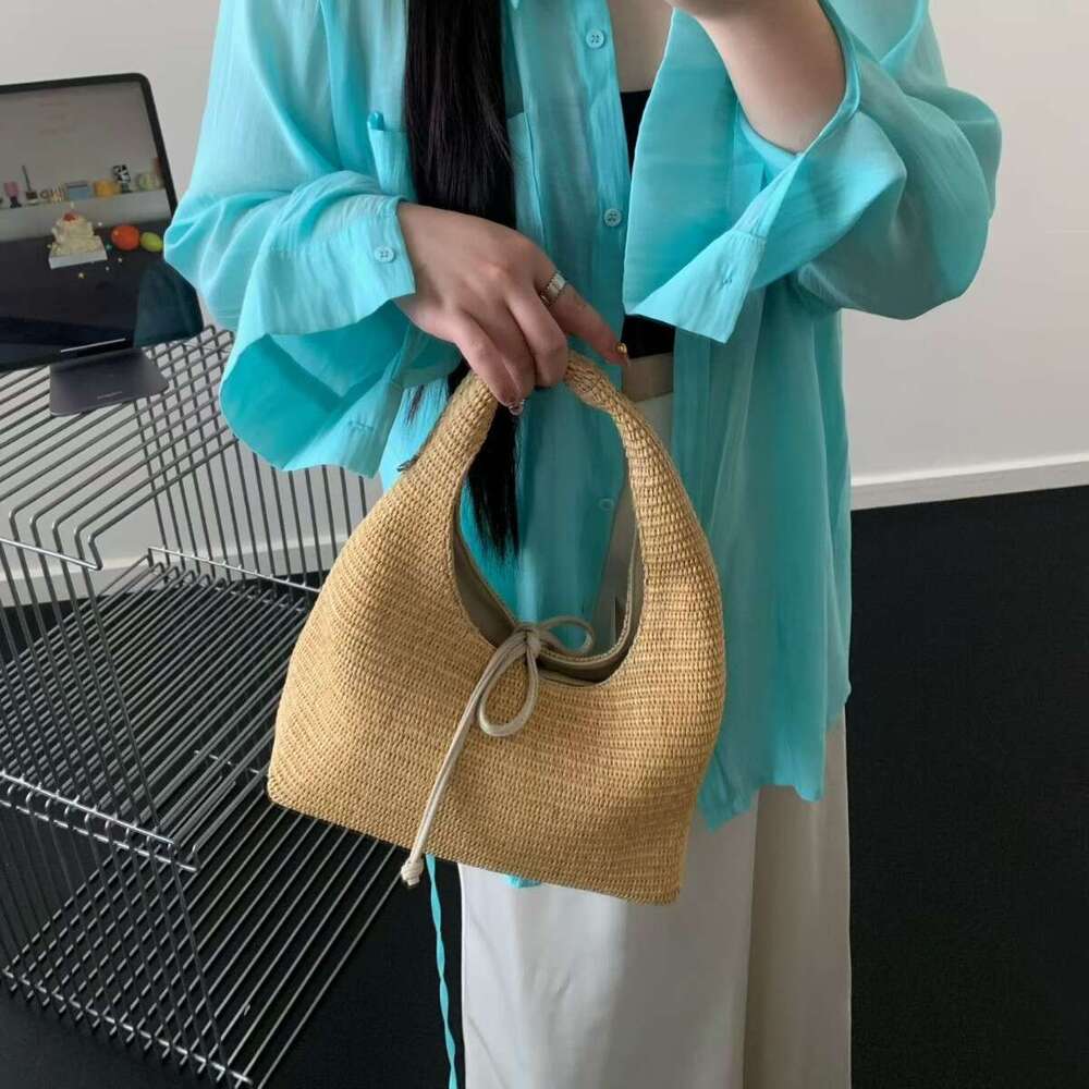 Casual Straw Handbag New Woven Dumpling Lazy Style Shoulder Crossbody Bag Summer Beach Bag