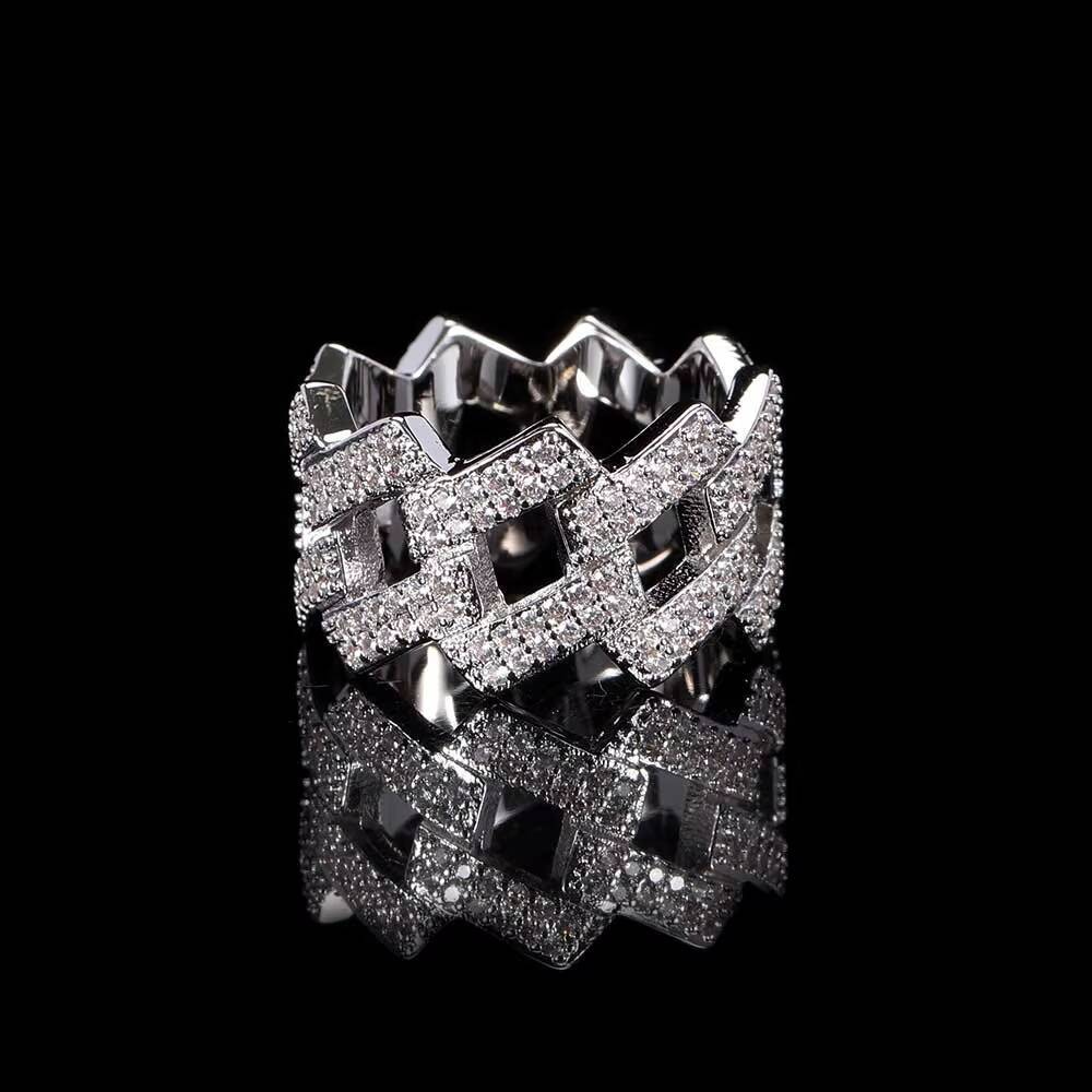 14k 18k Gold Iced Out Ring 925 Silver Ring Hip Hop Jewelry VVS Moissanite Mens Rings Customized Size
