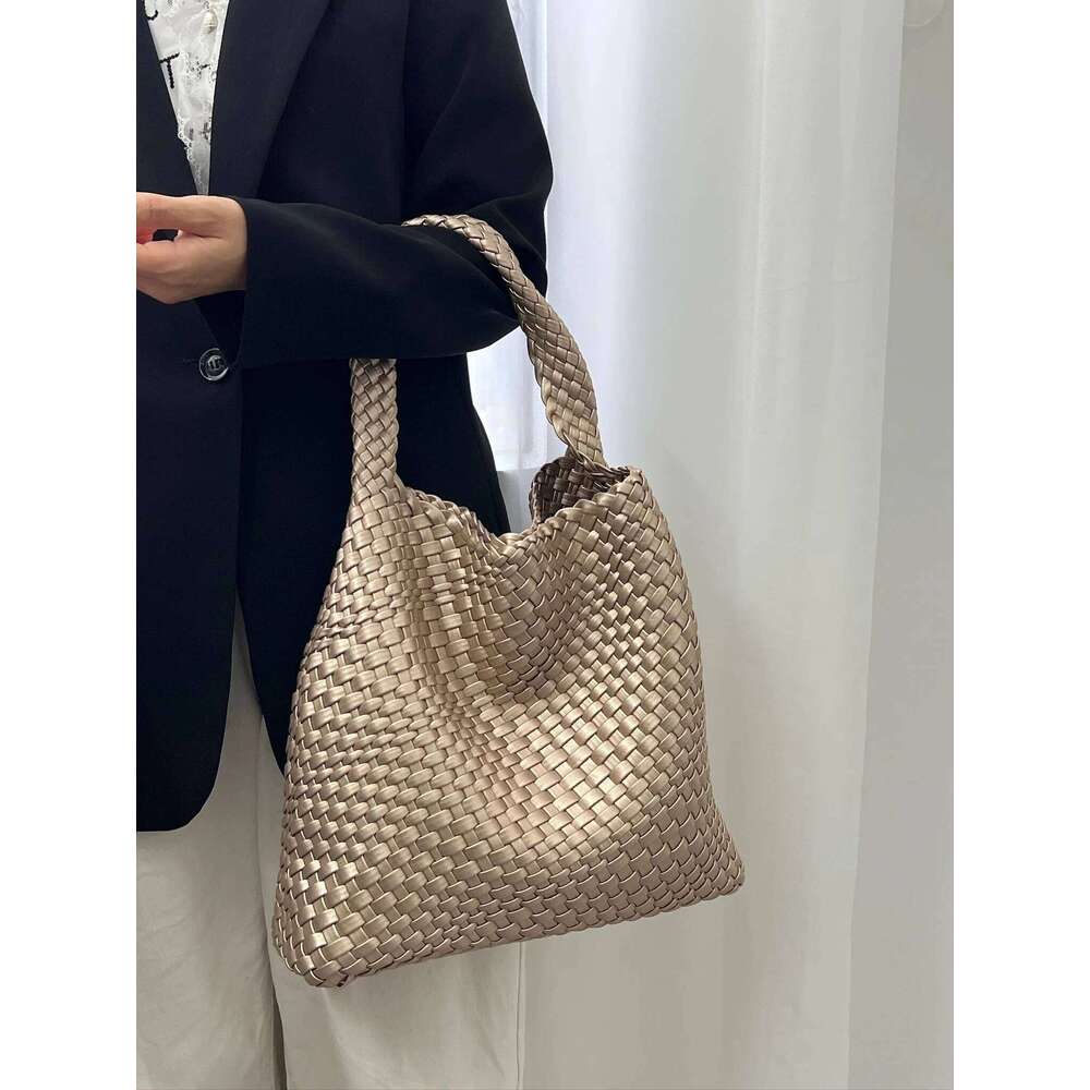 Bags Luxury Designer Shoulder Bag High Capacity PU Leather Hand Woven Women's Handbag