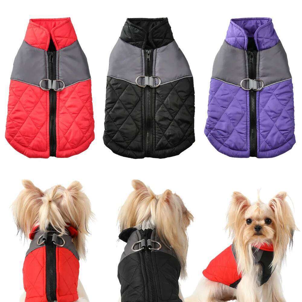 Winter Pet Dog Clothes For Small Big Dogs Cats Puppy Reflective Soft Fleece Solid Jacket Coat Golden Retriever French Clothing
