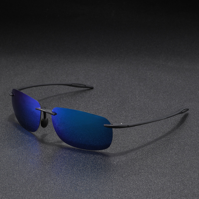 Material TAC polarized real film sports cycling sunglasses frameless outdoor sunglasses for men and women mountaineering ultra light