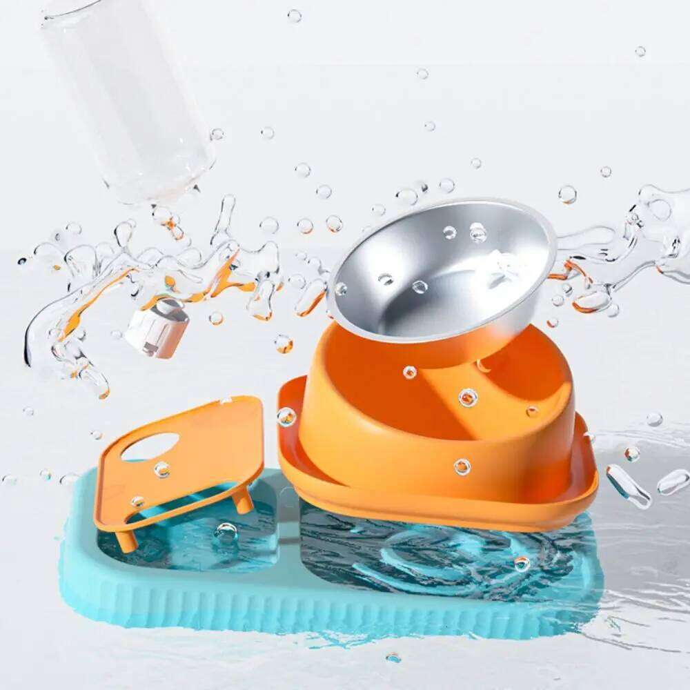Stainless Steel Bowl Anti-Ant Anti-overturning Cat Feeder Multi-use Non-Slip Feeding Basin Pet Food Water 26W0330