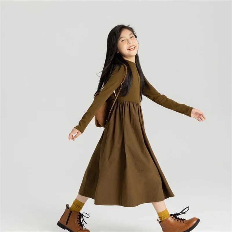 Girls Autumn Dress Princess Birthday Wedding Party Gown New Childrens Fashion Long Vestidos Kids Sweet Spring Clothing 3-10YT260330