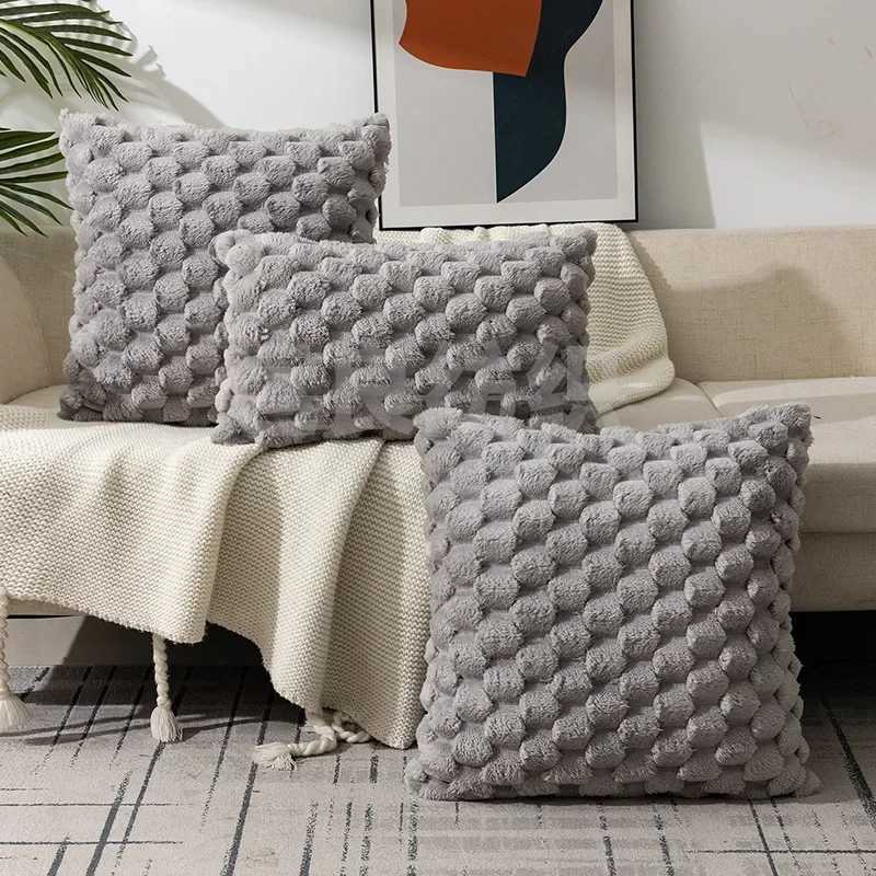 Woven Snowflake Velvet Solid Color Pillow Cover Pillowcase Soft Comfortable Waist Cushion Cover for Living Room Sofa Home Decor H260330 - view 5