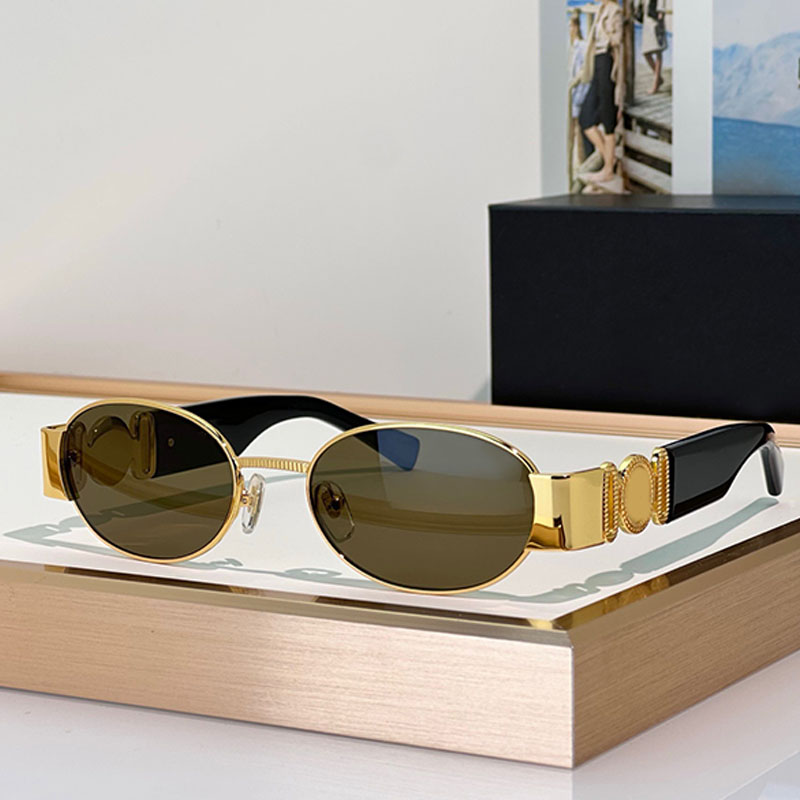 Fashion Designer Mens Womens Sunglasses VE2299 Metal Frame Lightweight and Versatile Elliptical Lens Business Driving Daily Suitable Anti UV400 Comes with Box