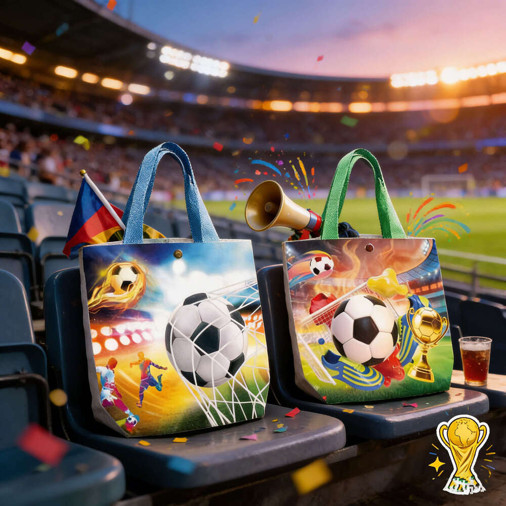 2026 World Cup Canvas bag USA Canada Mexico Commemorative Gift football sports fan bag Student Stationery Toy Tote Bag shopping bag