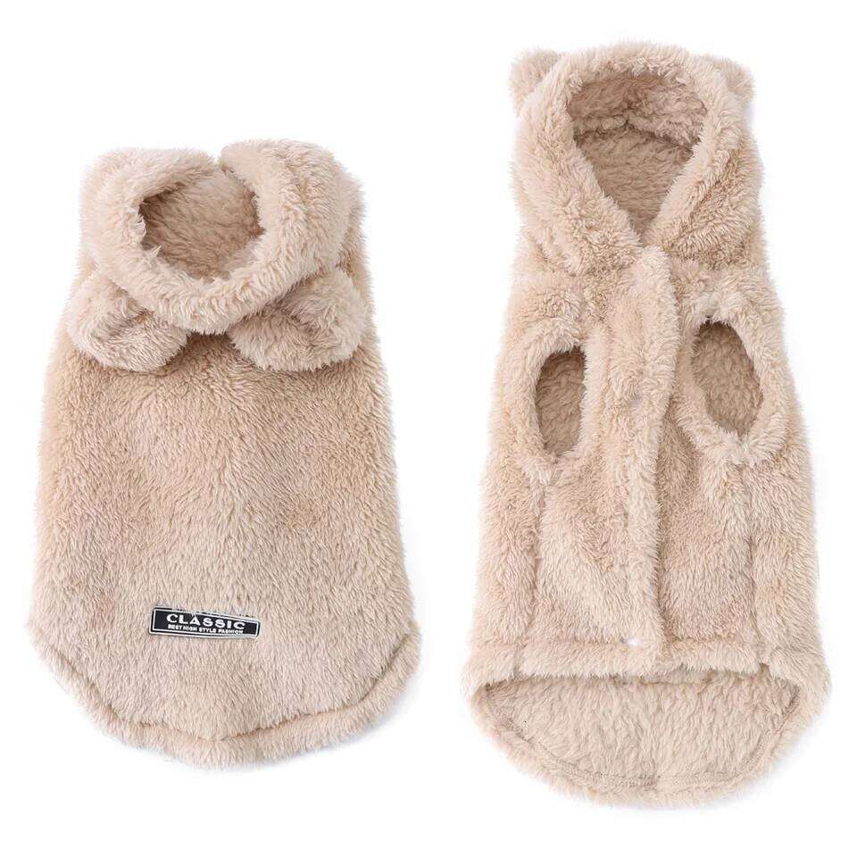 Clothes For Small Medium Dogs Cats Autumn Winter Warm Dog Hooded Clothing Soft Kitten Vest Coat Yorkshire Jacket Pet Outfits