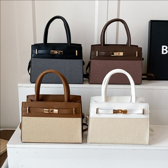 Free Shipping High Value 2026 New Women's Color-Block Handbag, Fashionable High-Quality, Cross-Border Shoulder and Crossbody Commuting Small Squa
