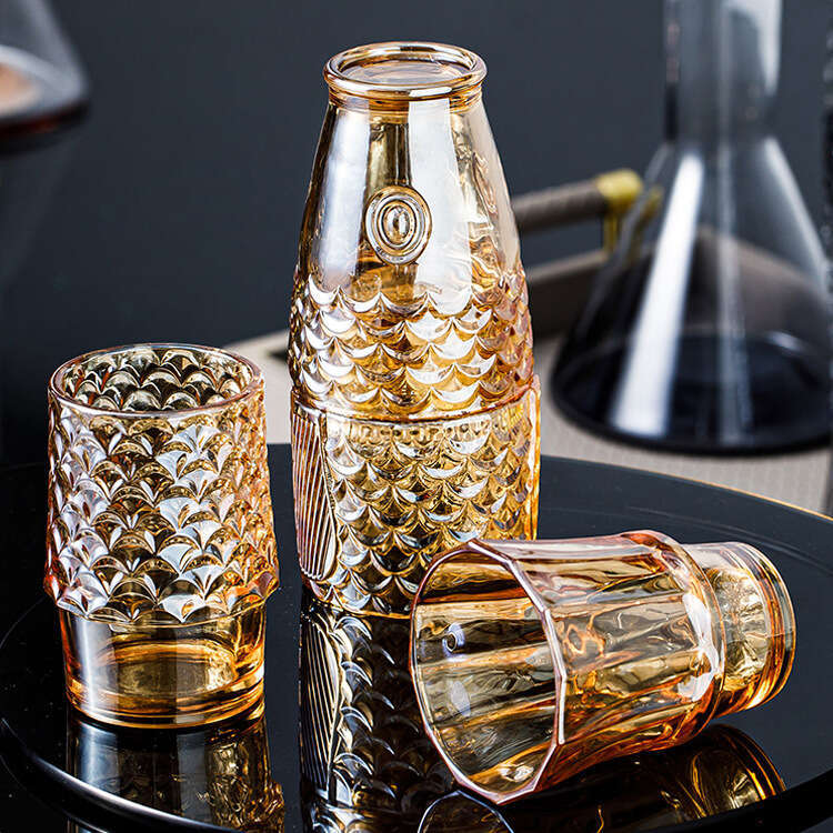 Creative Koi Fish Stacking Fish-Shaped After Year Surplus Four-Piece Set Glass Wine Cabinet Decoration Household Water Cup