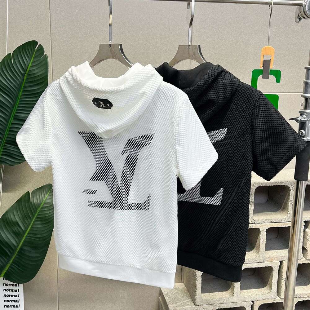 luxury Summer New Hooded Trendy Short Casual Loose High-end Fashion Versatile Light Luxury Half Sleeve T-shirt