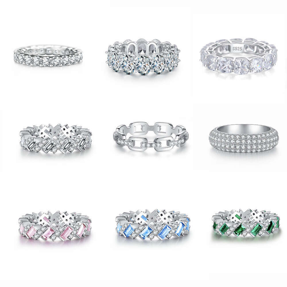 Ring Luxury Jewelry Exquisite Flower Shaped Adjustable Zircon Ring For Women High Carbon Diamond Radiant Ice Cut Zircon Wood Color Style Pure Silver E