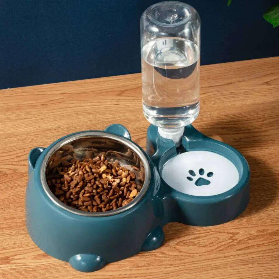 2-in-1 Dog Food Rice Pot Supplies Cat Bowl Pet Drinking Water Feeding Integration 26W0330