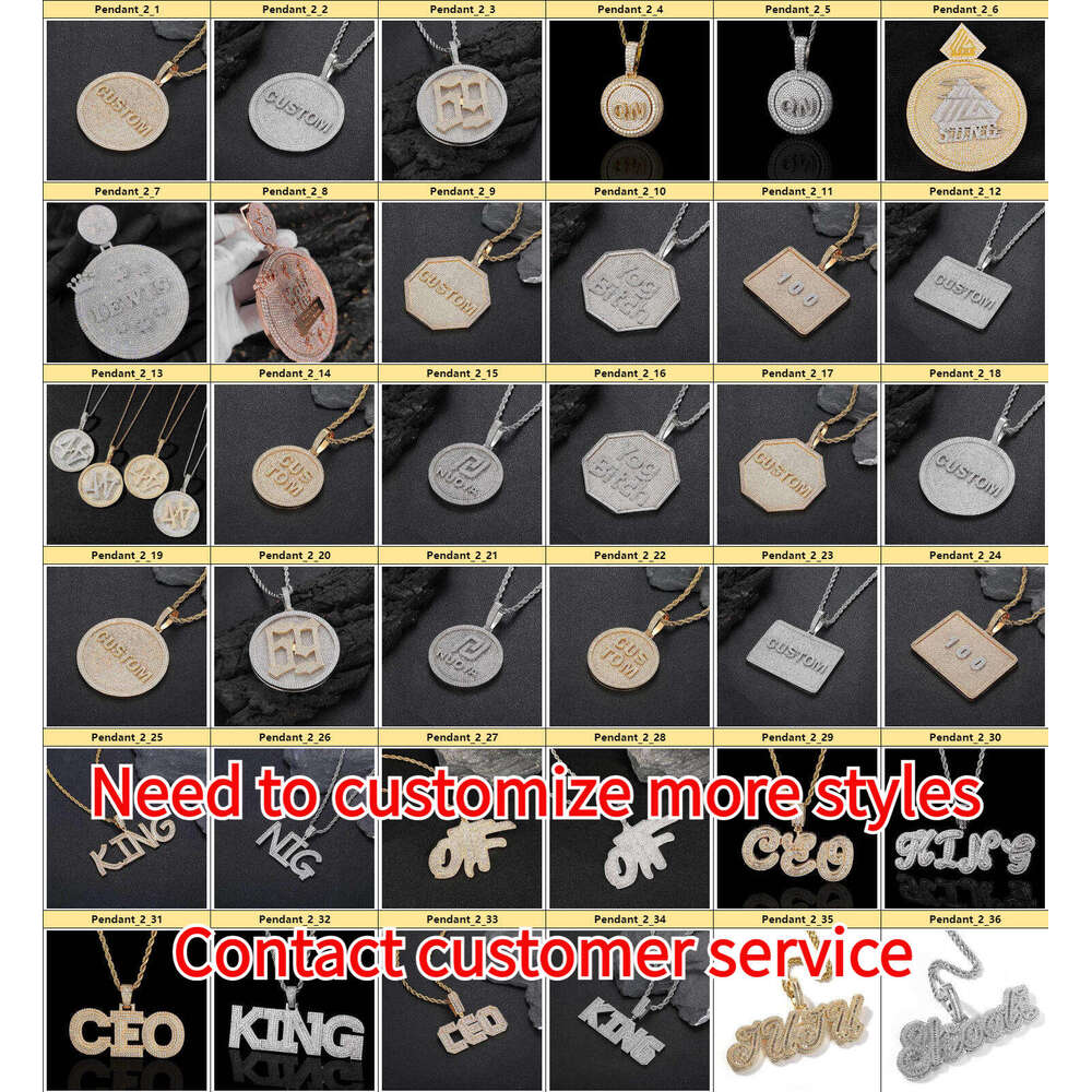 Iced Out VVS Moses Stone Shiny Men's Chain Necklace Big Personality Hip Hop Custom Pendant Charm - view 3
