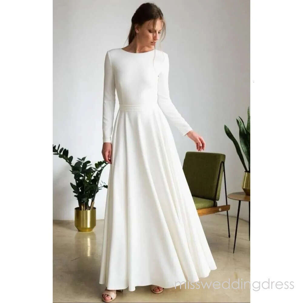 Vintage Long Sleeve A Line Wedding Dresses Plus Size White Ivory Summer Beach Garden Bridal Gowns Bohemian Robes de mariage