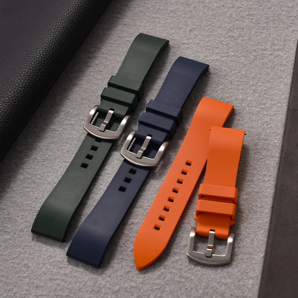 18192021222324mm FKM Rubber Watch Strap Diving Sports Quick Release Bracelet for TissotSeikoOmegaWatch Band 260318