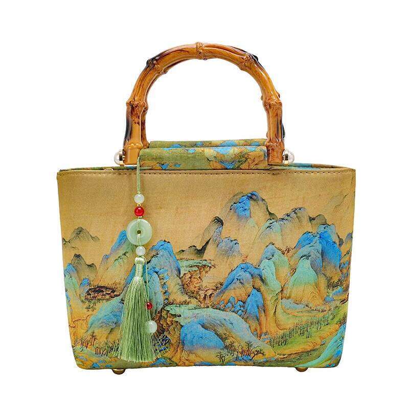 Chinese Embroidery New Chinese Bamboo Knot Handbag Retro Cheongsam Hanfu Single Shoulder Women S Versatile Ethnic Style Cross Body Bag