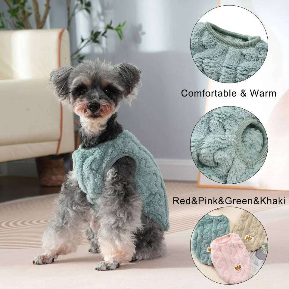Fleece Pet Dog Jacket Coat For Small Medium Dogs Cats Autumn Winter Puppy Cozy Vest Cat Costumes Yorkshire Chihuahua Clothing