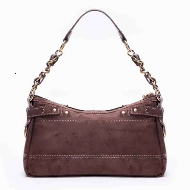 Vintage Suede Casual Commuter Pillow Single Shoulder Crossbody Bag Multi Pocket Large Capacity Women Handbag TIANOUDAISHU