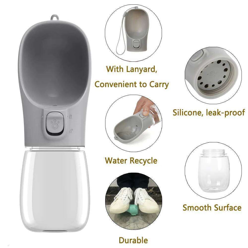 550ML Portable Dog Water Bottle Outdoor Hiking Drinking Bowls for Small Medium Big Dogs Cats Chihuahua Bulldog Pet Supplies