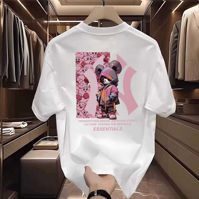 luxury New Trendy Brand Summer T-Shirt for Men, Oversized Loose Fit Ins Style Short Sleeve Top