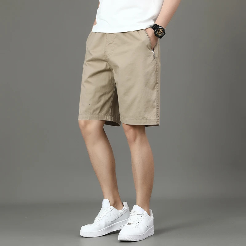 Summer mens work shorts pocket zip trend versatile casual trousers five work trousers 260327