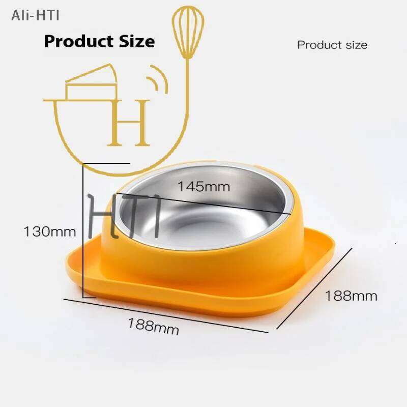Cervical Spine Stainless Steel Cat Feeder Pet Oblique Food Basin Anti-knock Dog Bowl Protection 26W0330