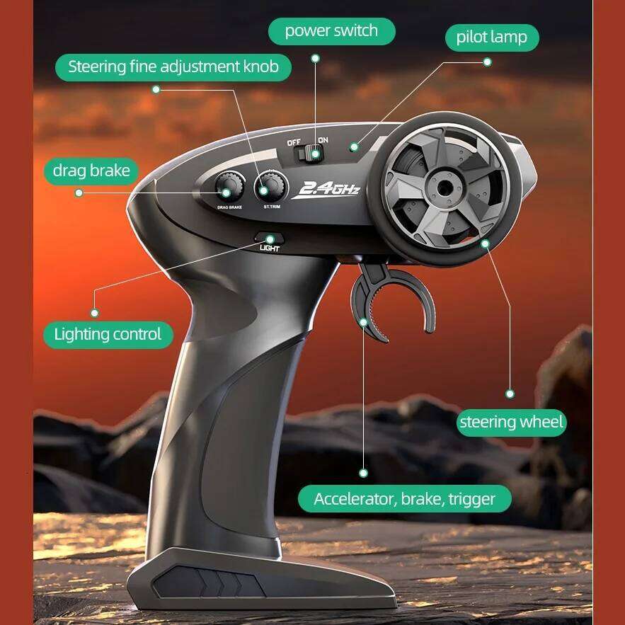 1:16 HBToys Car with Realistic LED Roof Light RC Crawler Vehicle R1611 4x4 Off-Road Full Functionality Alloy Drive Shaft 26H0330