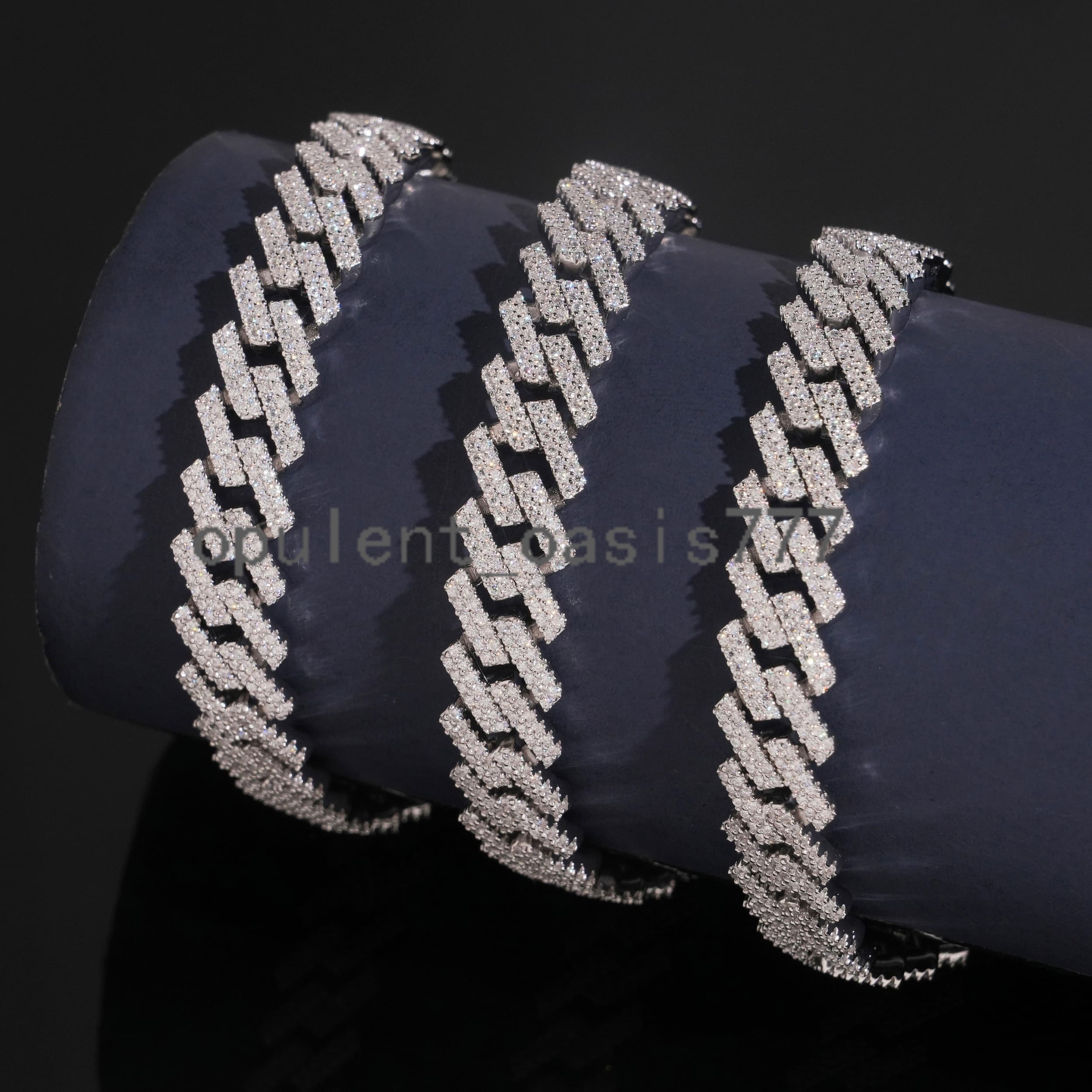 Hot Sale 10mm Custom Hip Hop Jewelry Iced Diamond Yellow Gold VVS Moissanite Cuban Link Chain Bracelet Mens Luxury
