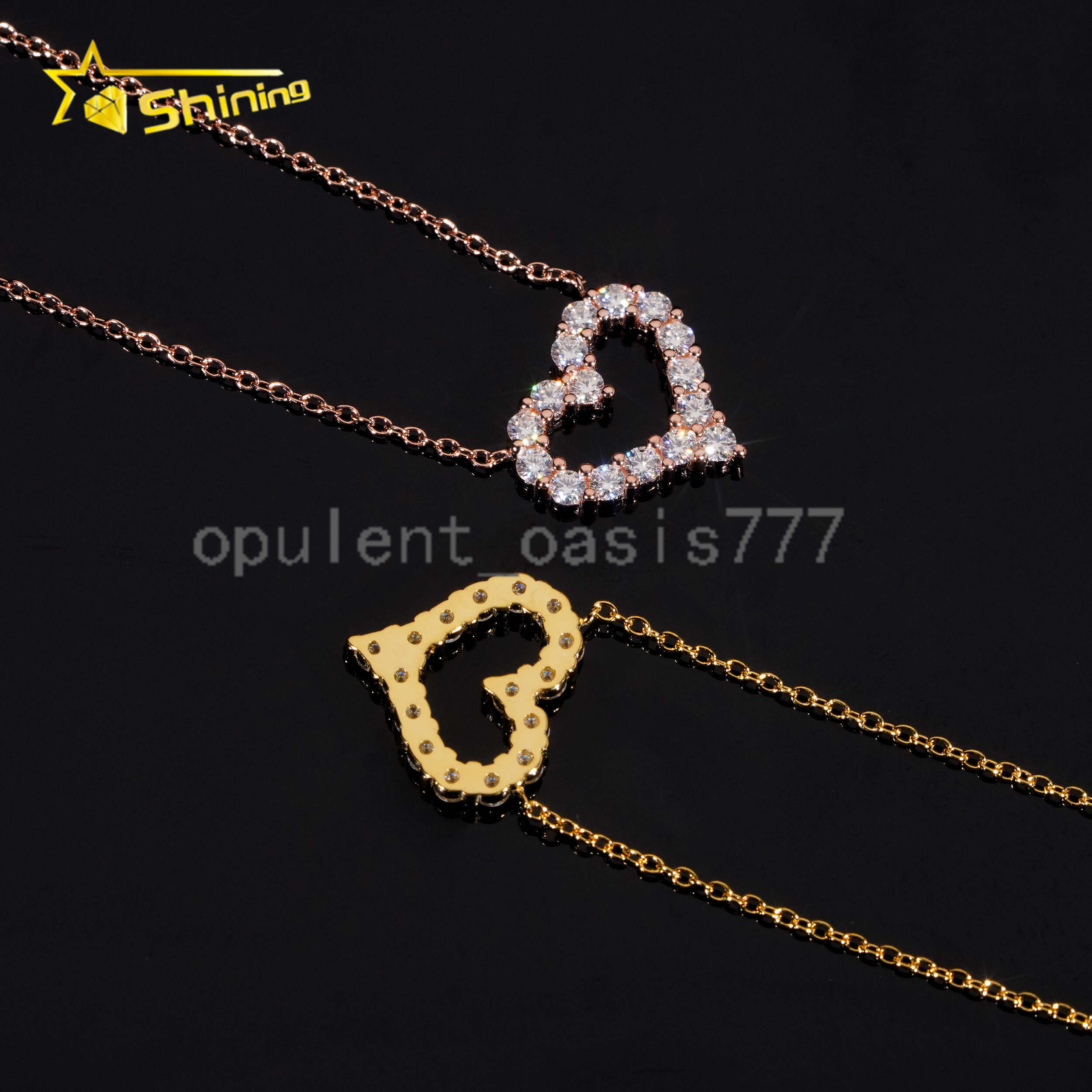 Best Selling Fashion Pendant Necklaces 925 Solid Silver Women Iced Out Moissanite Heart Pendant Necklace GRA Certificated