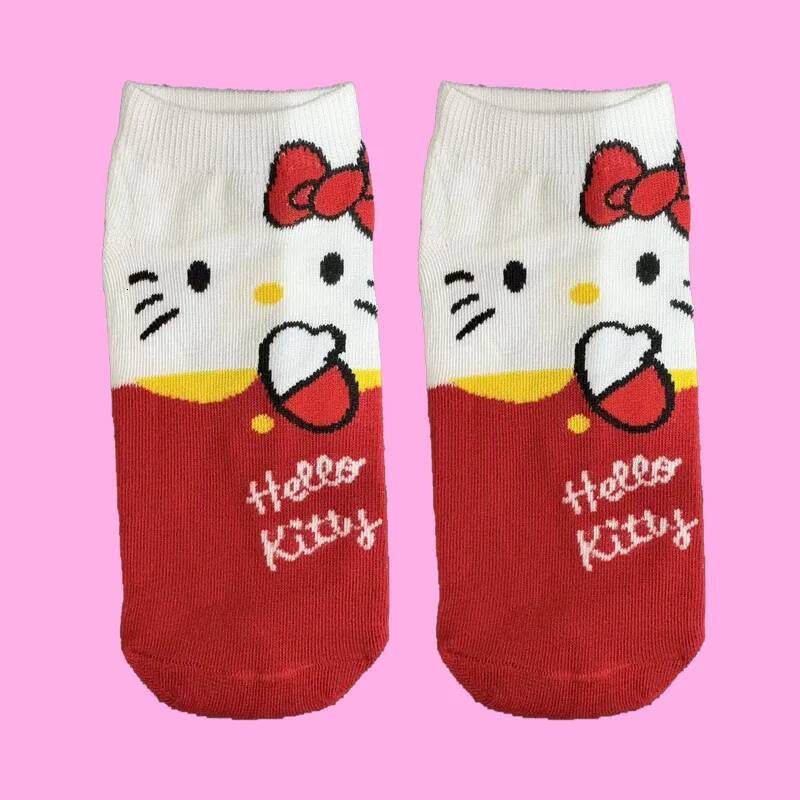 Designer 1/5 Pairs Of Sanrio Hello Kitty Cartoon Anime Cute Mid-Calf Socks For Women