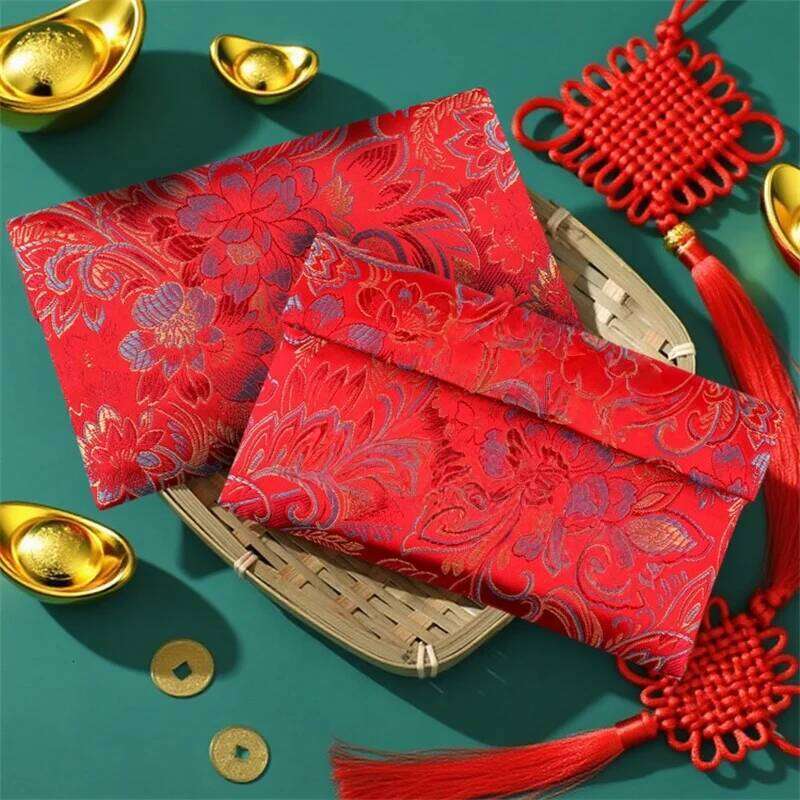 Chinese Embroidery Stobag Pcs Chinese Silk Cotton Bag Button Red Envelopes Embroidery For Gift Jewelry Package Storage Pocket Reusable Pouches