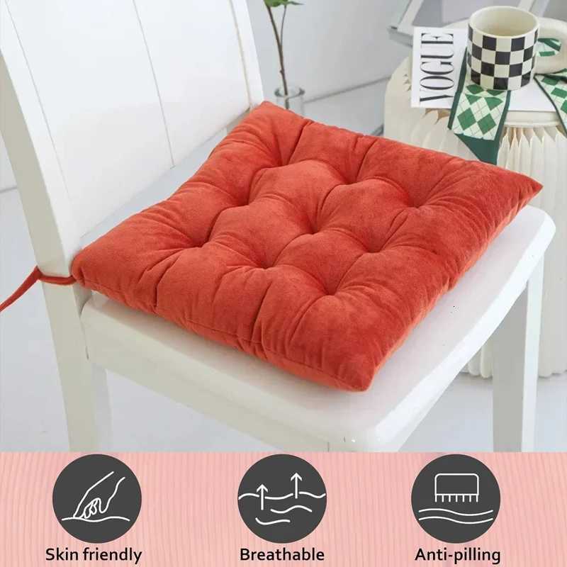4pcs Crystal Velvet Chair Cushions with Ties40x40x7cmSoft Velvet Seat Pads for Kitchen Dining ChairsOfficeLiving Room Chairs H260330 - view 4